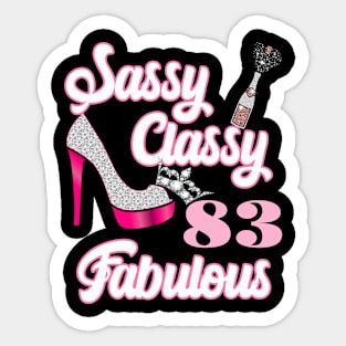 Sassy Classy 83 Fabulous-83rd Birthday Gifts Sticker